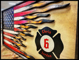 American Firefighters Flag - Custom Wood Flag - American Flag Signs