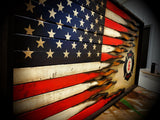 American Firefighters Flag - Custom Wood Flag - American Flag Signs