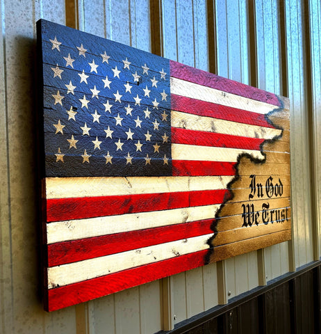 In God We Trust Flag - Wood Flags - American Flag Signs