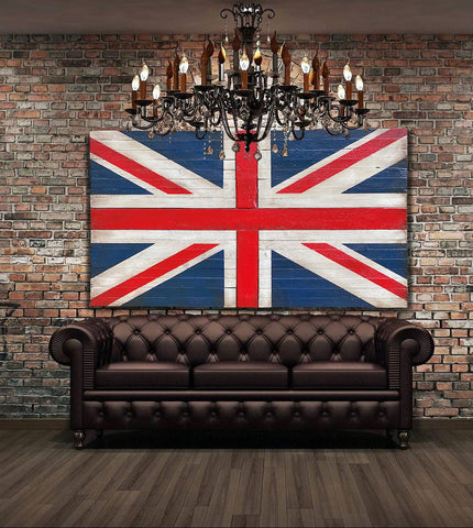 Oversized British Flag - Rustic Wood - American Flag Signs