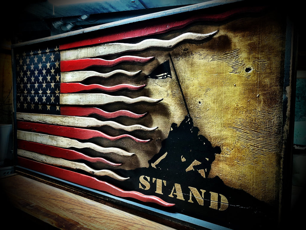 American Iwo Jima Battle Flag a Decor Stunner
