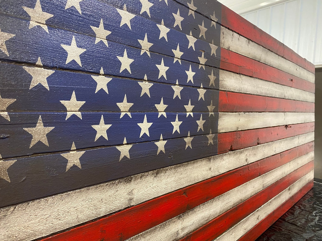 Fill Your Wall With a 12 Foot Wood American Flag! – American Flag Signs
