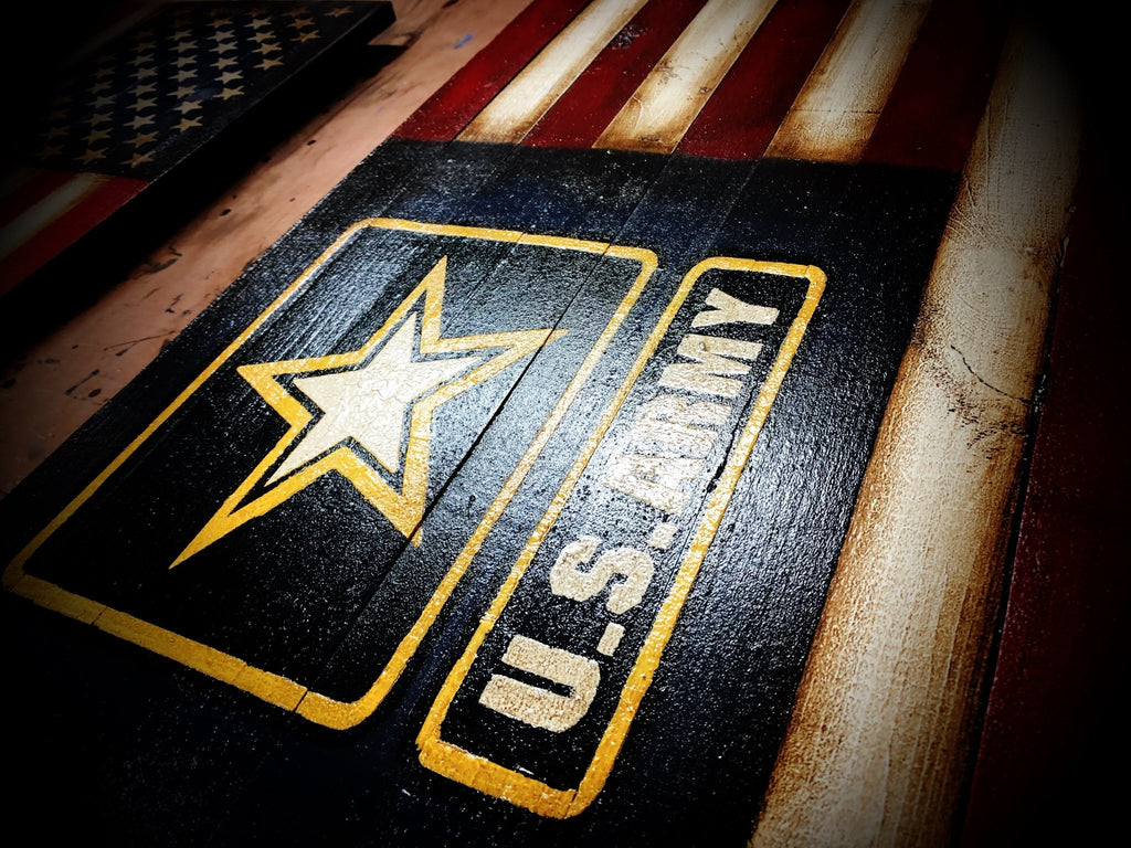 United States Army Wood Flags