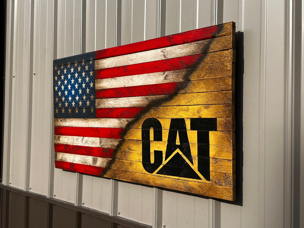American / Caterpillar Construction Equipment – American Flag Signs