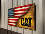 American / Caterpillar Construction Equipment - American Flag Signs