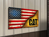 American / Caterpillar Construction Equipment - American Flag Signs