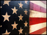 Rustic wooden American flag 