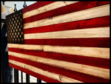Rustic wooden American flag 