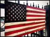 Rustic wooden American flag 