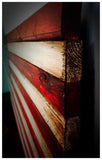 Rustic wooden American flag stripes