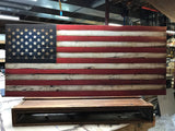 Rustic wooden American flag