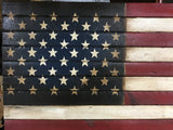Rustic wooden American flag union stars 
