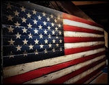 Rustic wooden American flag