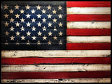 Rustic wooden American flag 