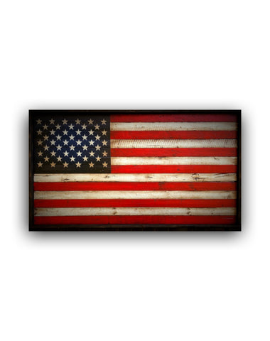 36" Rustic wooden American flag