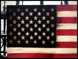 Rustic wooden American flag 