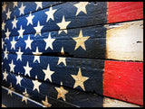Rustic wooden American flag