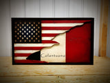 American Italian Flag 3D with Shadow Box - American Flag Signs