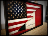 American Italian Flag 3D with Shadow Box - American Flag Signs