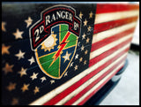 Army Rangers Flag, US Army Flag, Wood Army Flag,Ranger 2nd Battalion, Rustic American Flag - American Flag Signs