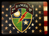 Army Rangers Flag, US Army Flag, Wood Army Flag,Ranger 2nd Battalion, Rustic American Flag - American Flag Signs