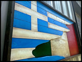 Greek/Italian Flag - 3D with Shadow Box - American Flag Signs