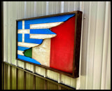 Greek/Italian Flag - 3D with Shadow Box - American Flag Signs
