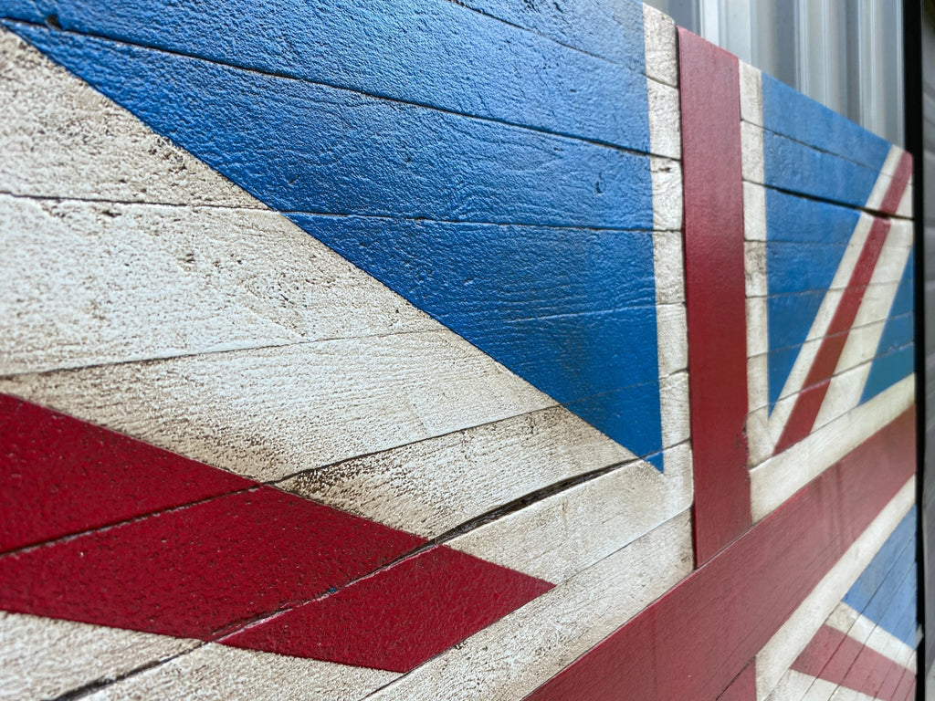 Oversized British Flag - Rustic Wood – American Flag Signs