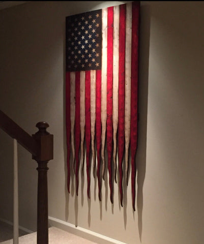 Vertical Hanging American Flag - American Flag Signs